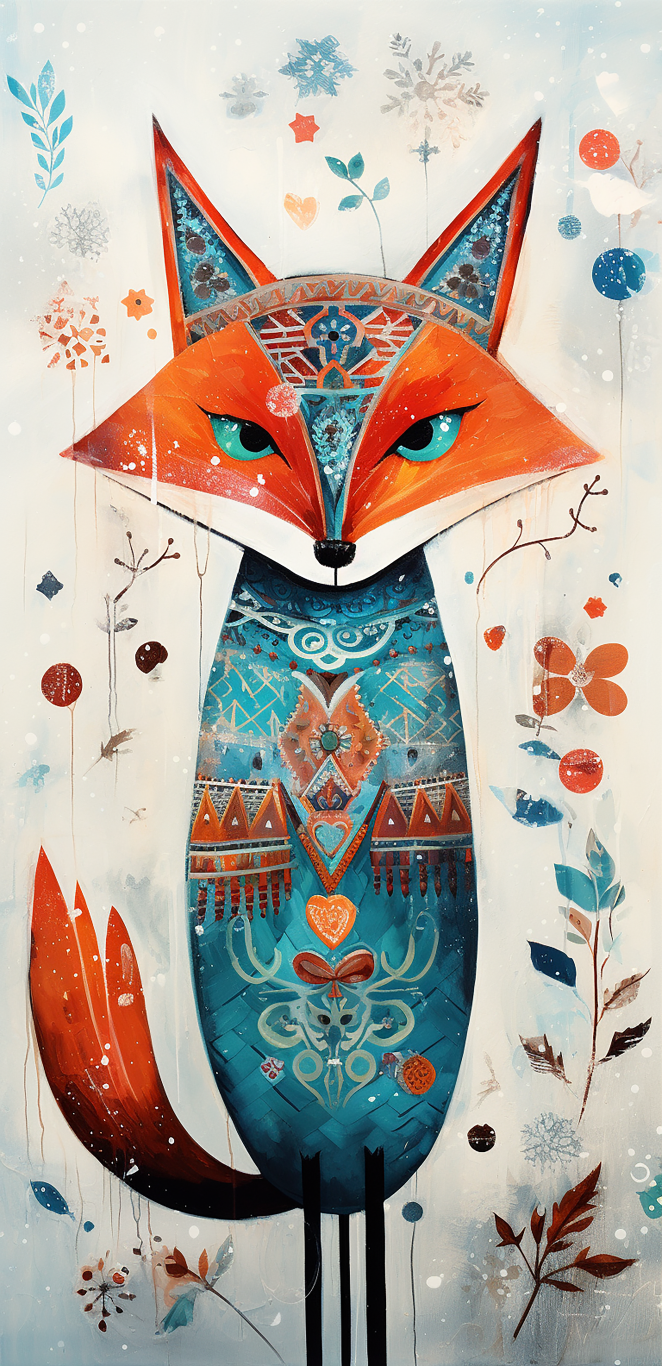 DIGITAL DOWNLOAD FILE- Christmas Quirky Animals (Fox and Reindeers collection)