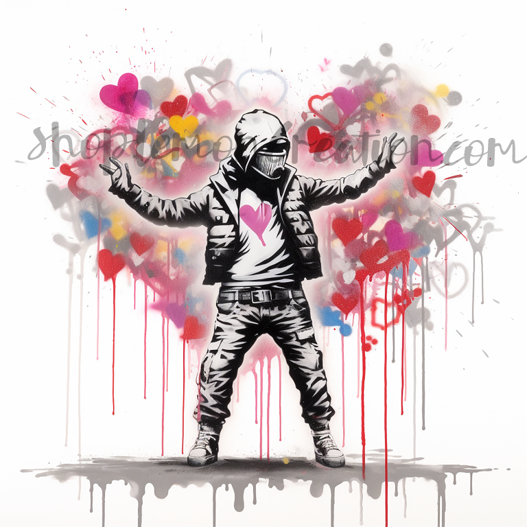 DIGITAL DOWNLOAD FILE- Rainbow Graffitti Robots and Else