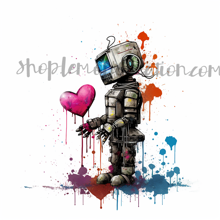 DIGITAL DOWNLOAD FILE- Rainbow Graffitti Robots and Else