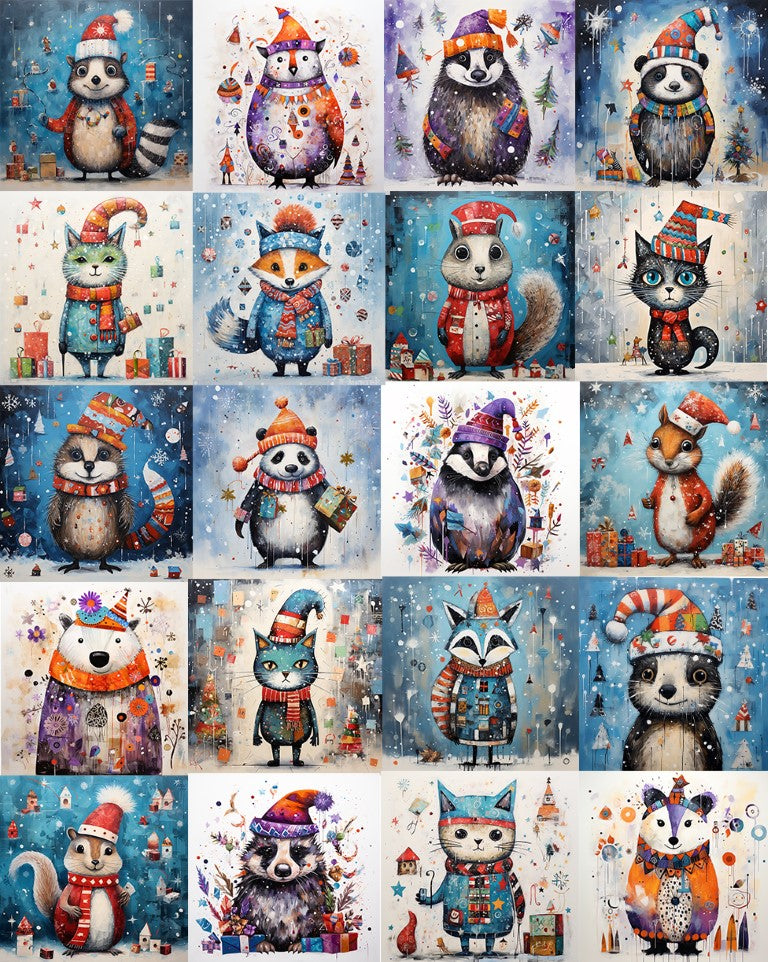 DIGITAL DOWNLOAD FILE- Whimsical Winter Animals