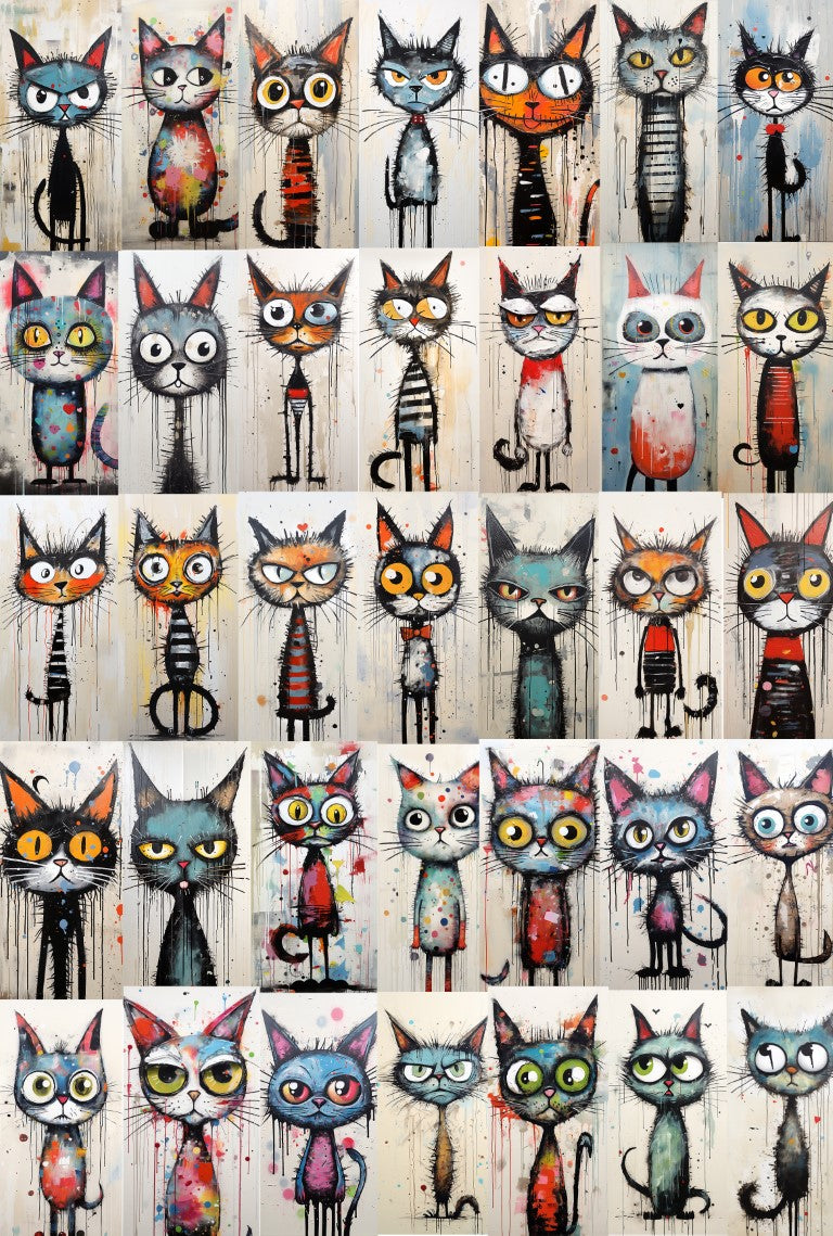 DIGITAL DOWNLOAD FILE- Very Weird Cats