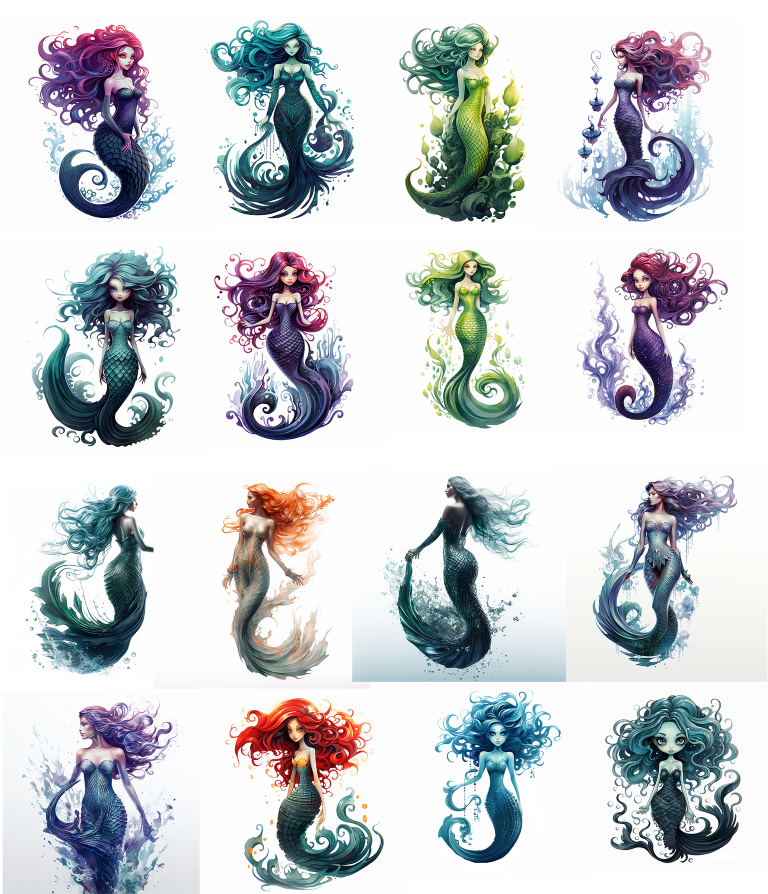 DIGITAL DOWNLOAD FILE- Whimsical Mermaids