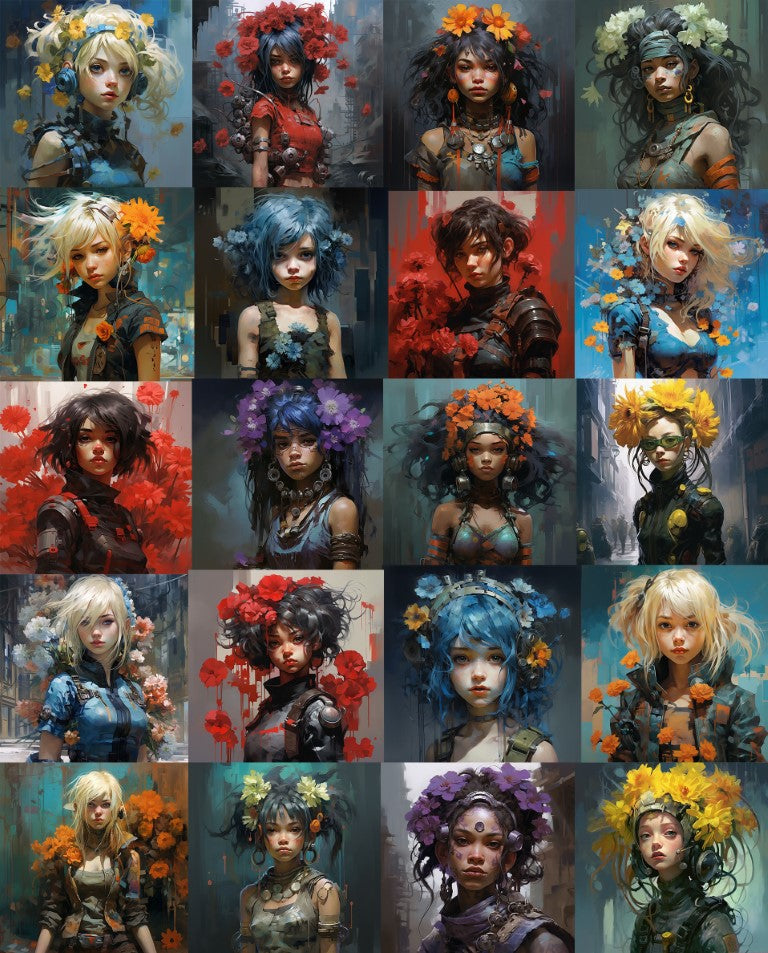 DIGITAL DOWNLOAD FILE- Steampunk Flower Girls