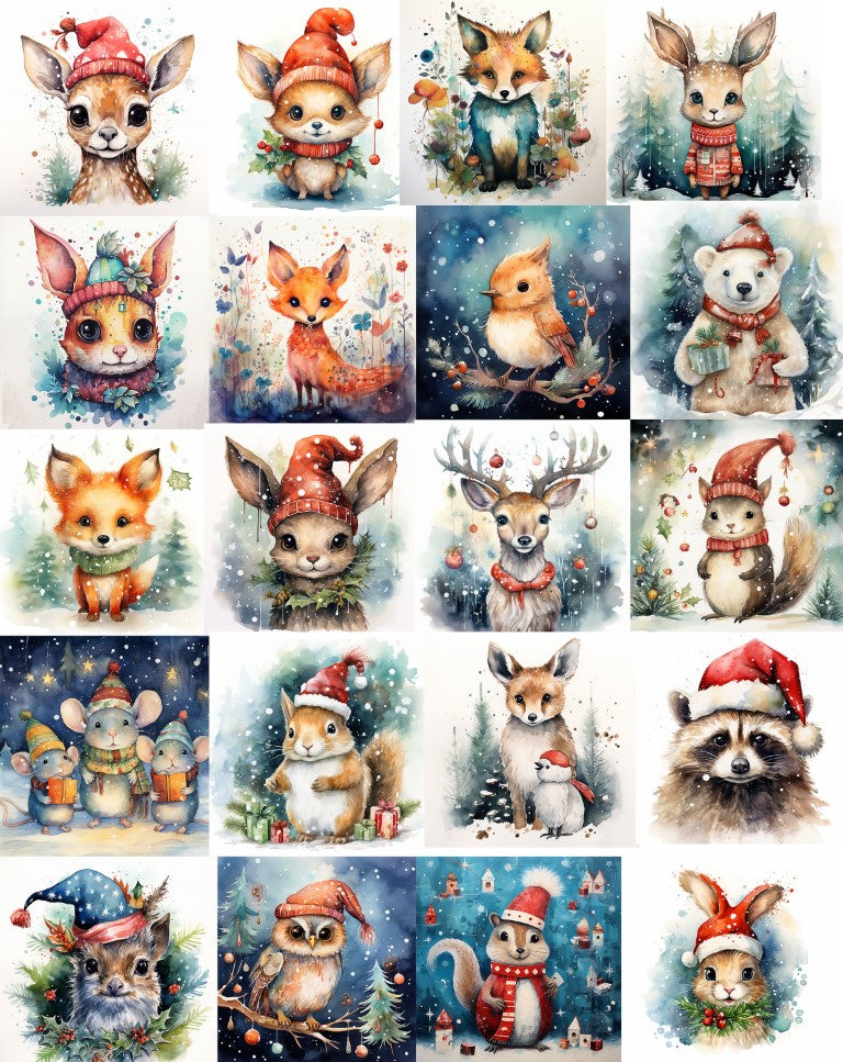 DIGITAL DOWNLOAD FILE- Winter & Christmas Animals