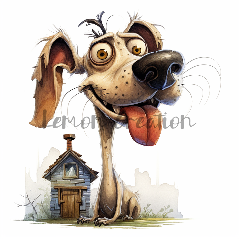 DIGITAL DOWNLOAD FILE- Crazy Dogs with houses