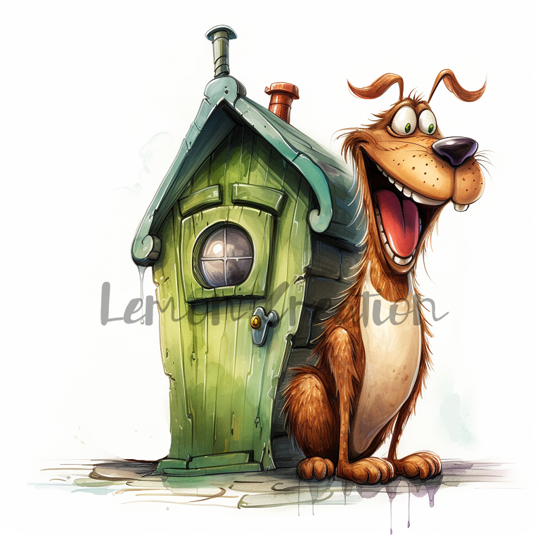 DIGITAL DOWNLOAD FILE- Crazy Dogs with houses