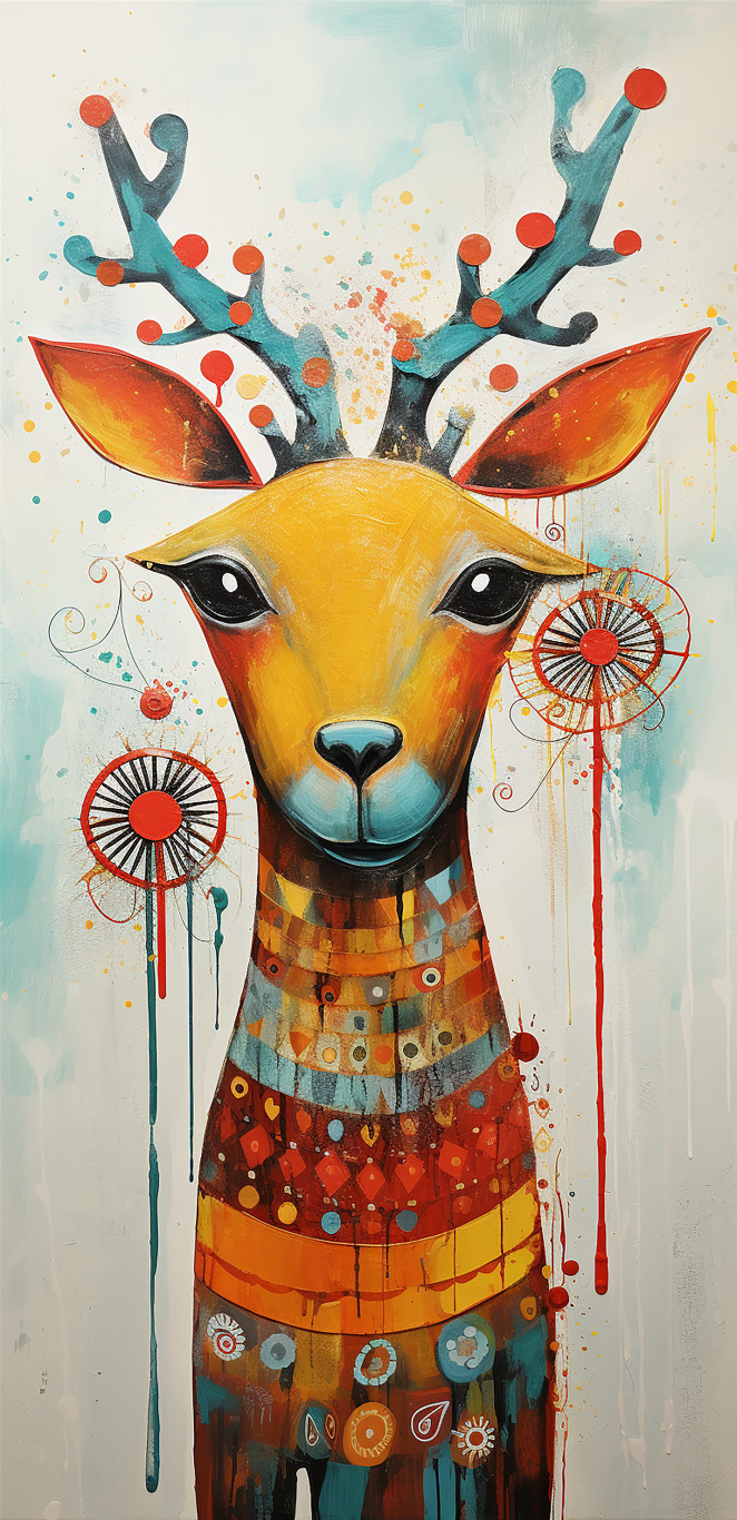 DIGITAL DOWNLOAD FILE- Christmas Quirky Animals (Fox and Reindeers collection)