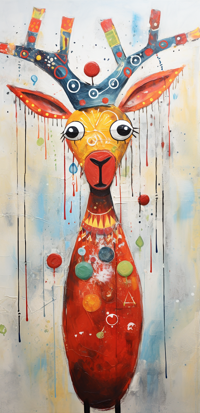 DIGITAL DOWNLOAD FILE- Christmas Quirky Animals (Fox and Reindeers collection)