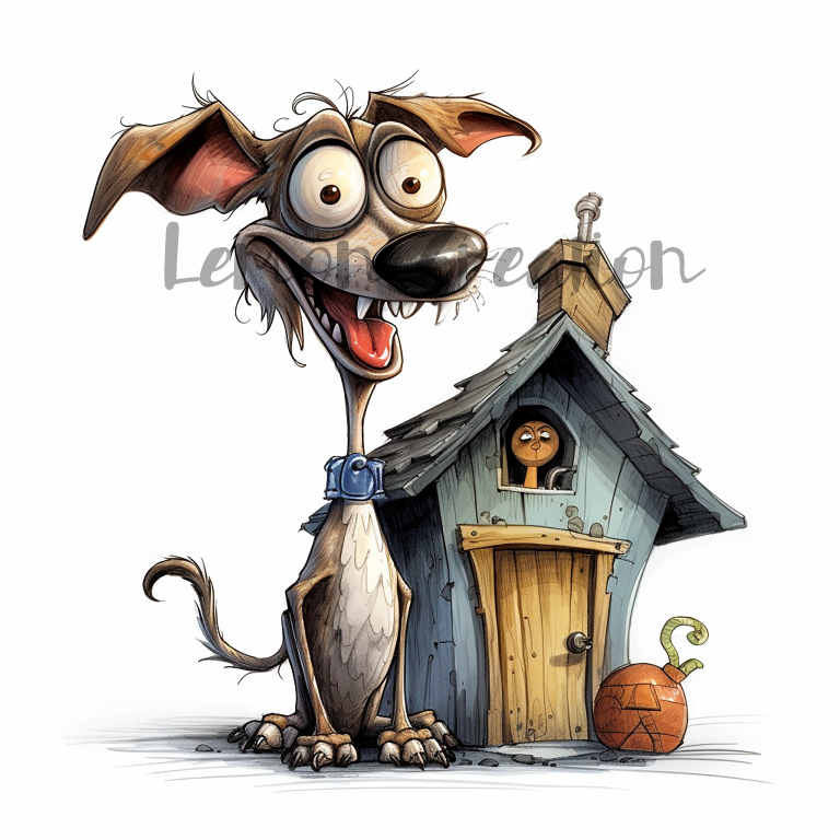 DIGITAL DOWNLOAD FILE- Crazy Dogs with houses