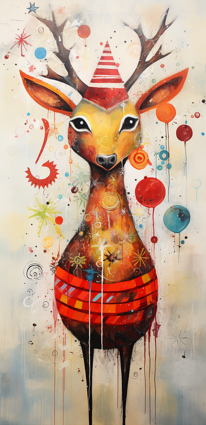 DIGITAL DOWNLOAD FILE- Christmas Quirky Animals (Fox and Reindeers collection)