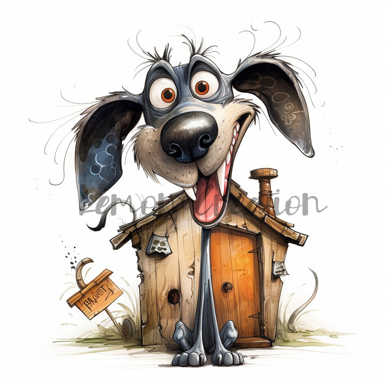 DIGITAL DOWNLOAD FILE- Crazy Dogs with houses