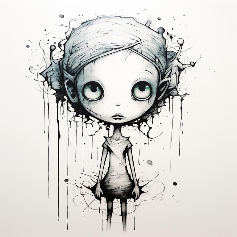 DIGITAL DOWNLOAD FILE- Black and White Weirdos