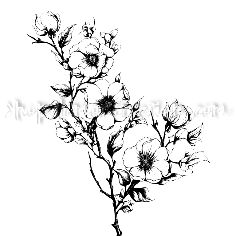 DIGITAL DOWNLOAD FILE- Black & White Flowers