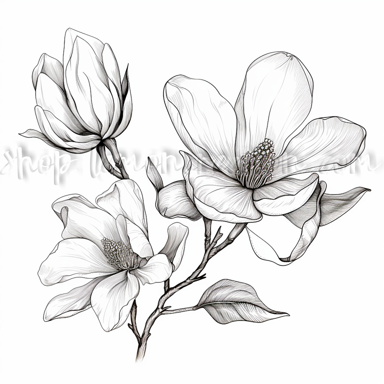 DIGITAL DOWNLOAD FILE- Black & White Flowers