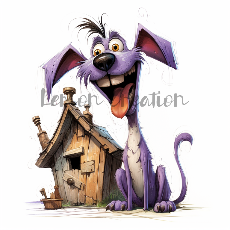DIGITAL DOWNLOAD FILE- Crazy Dogs with houses