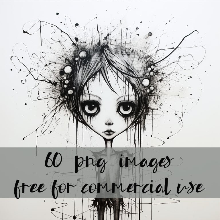 DIGITAL DOWNLOAD FILE- Black and White Weirdos