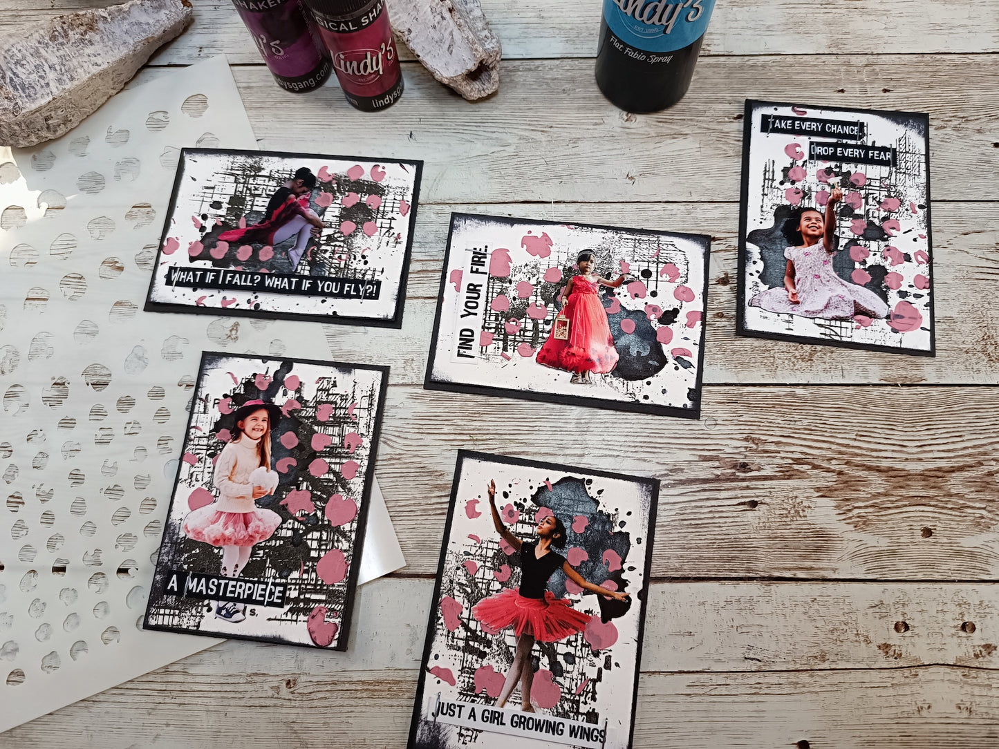 Mixed Media Stencil- MESSY ROUNDS