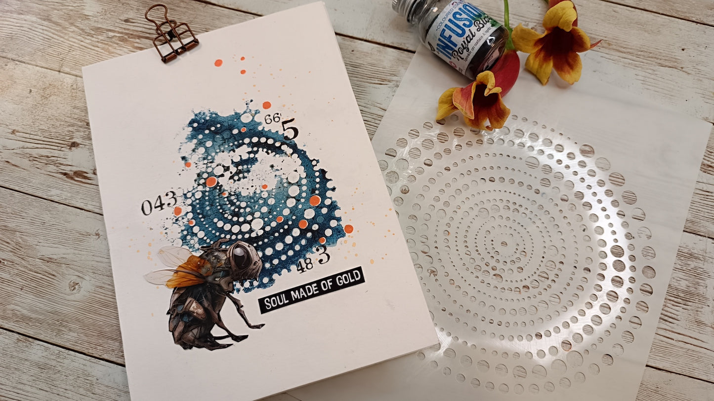 Mixed Media Stencil- RUNNING IN CIRCLES