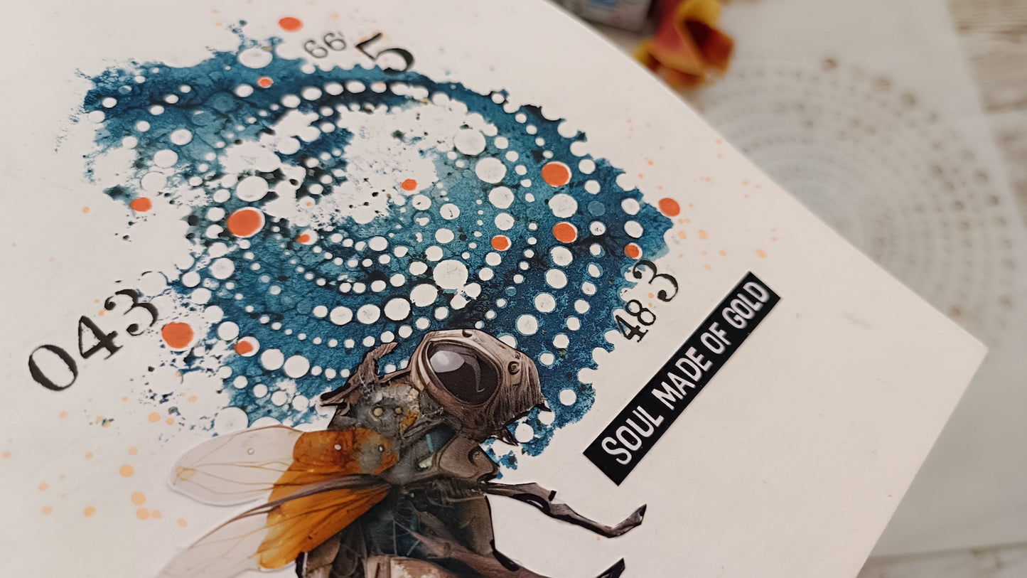 Mixed Media Stencil- RUNNING IN CIRCLES