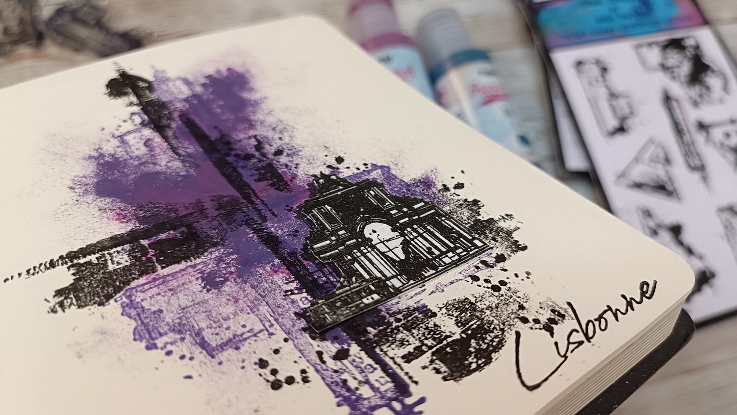 Set of photopolymer stamps- GEOMETRIC GRUNGE