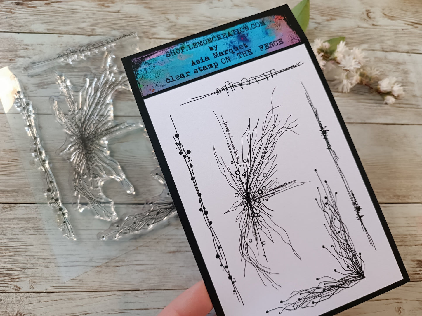 Set of photopolymer stamps- ON THE FENCE