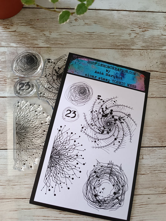 Set of photopolymer stamps- COSMIC MESS