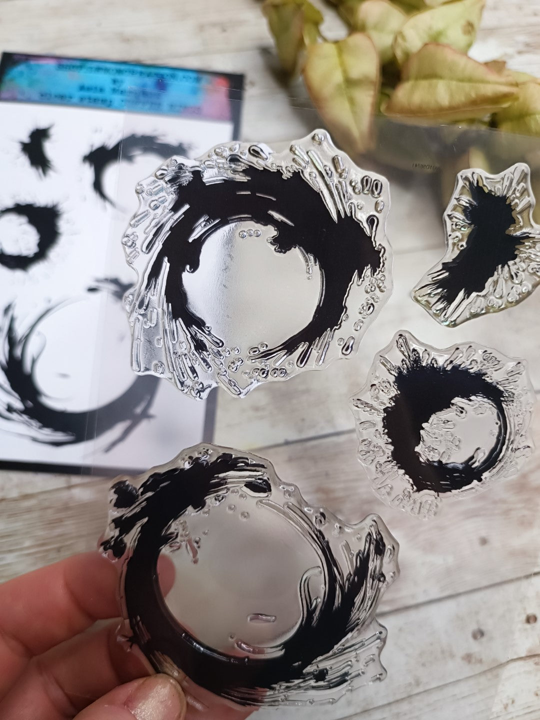 Set of photopolymer stamps- COFFEE RINGS
