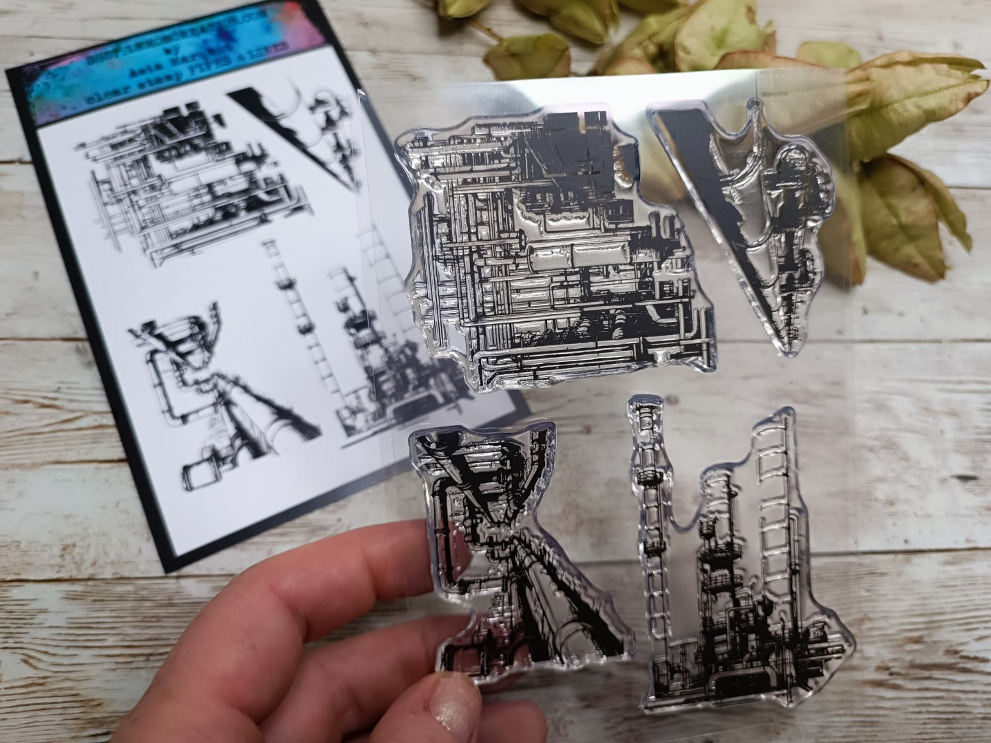 Set of Photopolymer Stamps-  PIPES & LINES