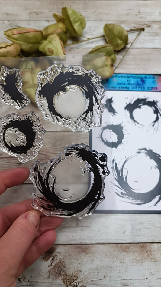 Set of photopolymer stamps- COFFEE RINGS