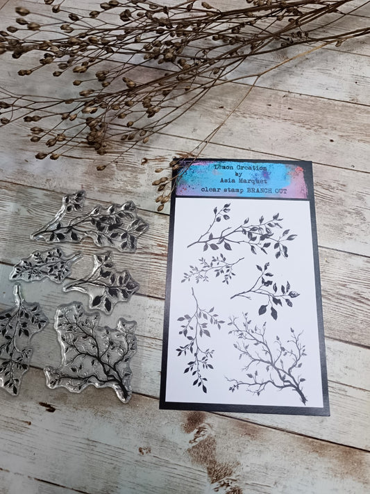 Set of photopolymer stamps- BRANCH OUT