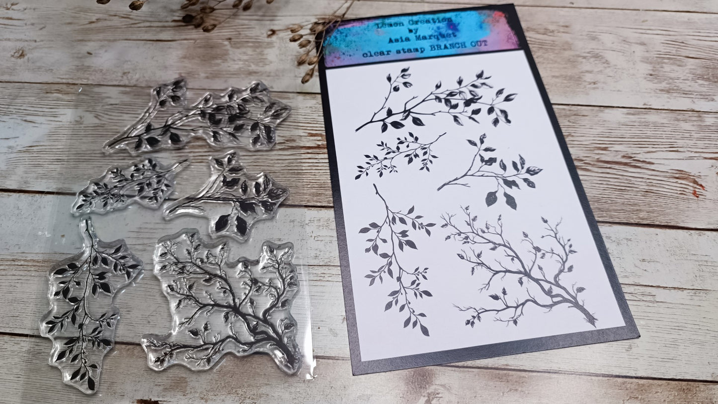 Set of photopolymer stamps- BRANCH OUT
