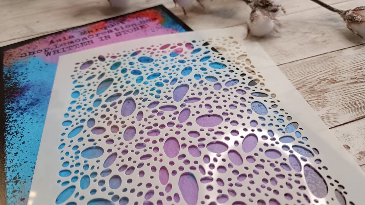 Mixed Media stencil- WRITTEN IN STONE