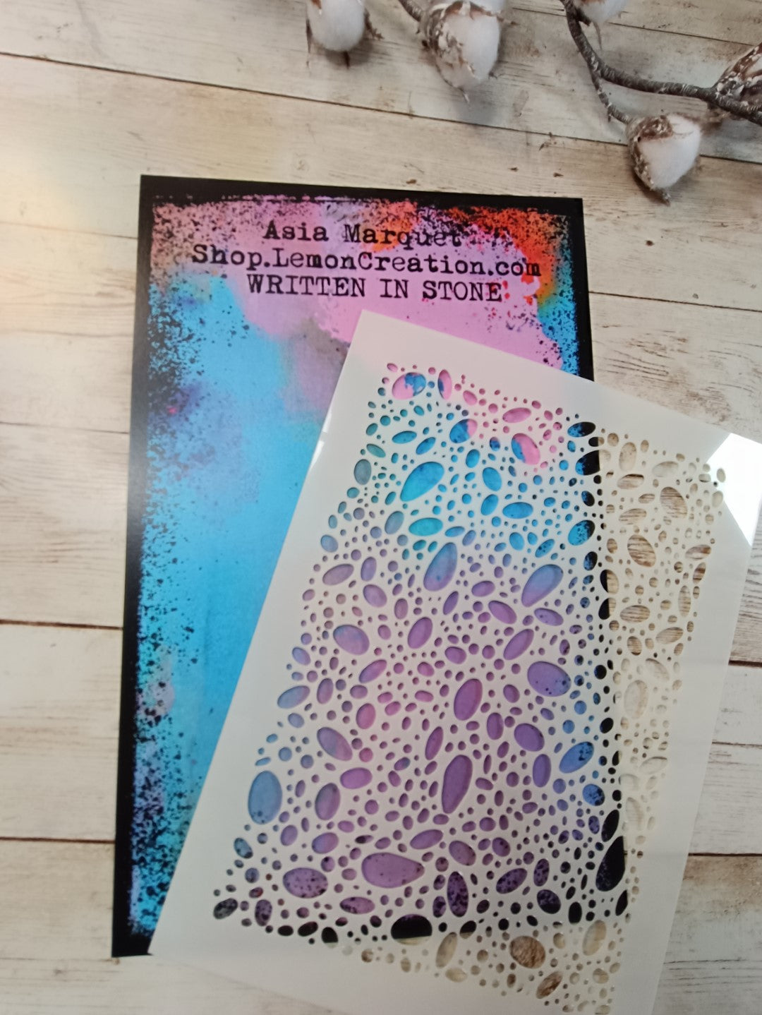 Mixed Media stencil- WRITTEN IN STONE