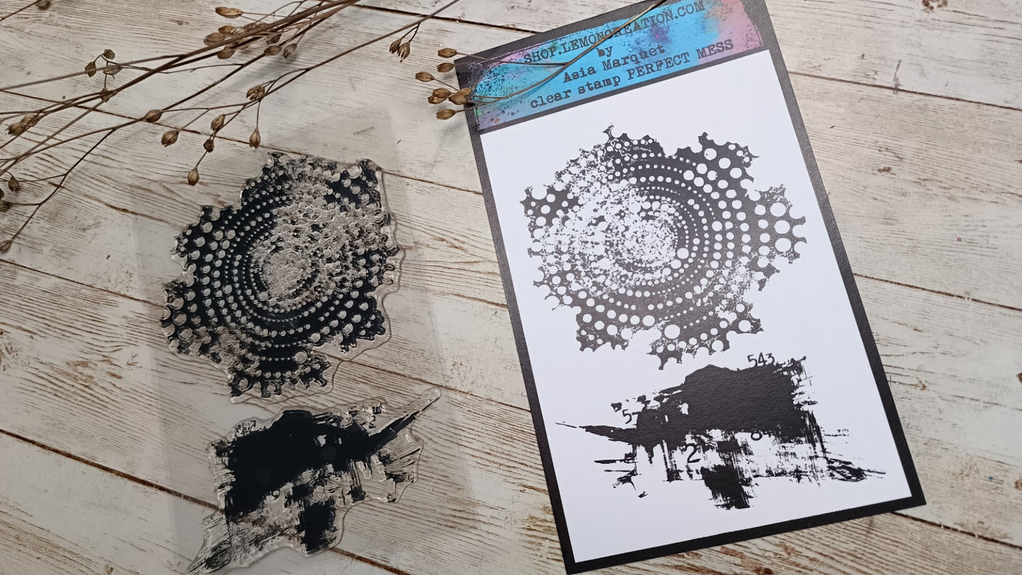 Set of photopolymer stamps- PERFECT MESS