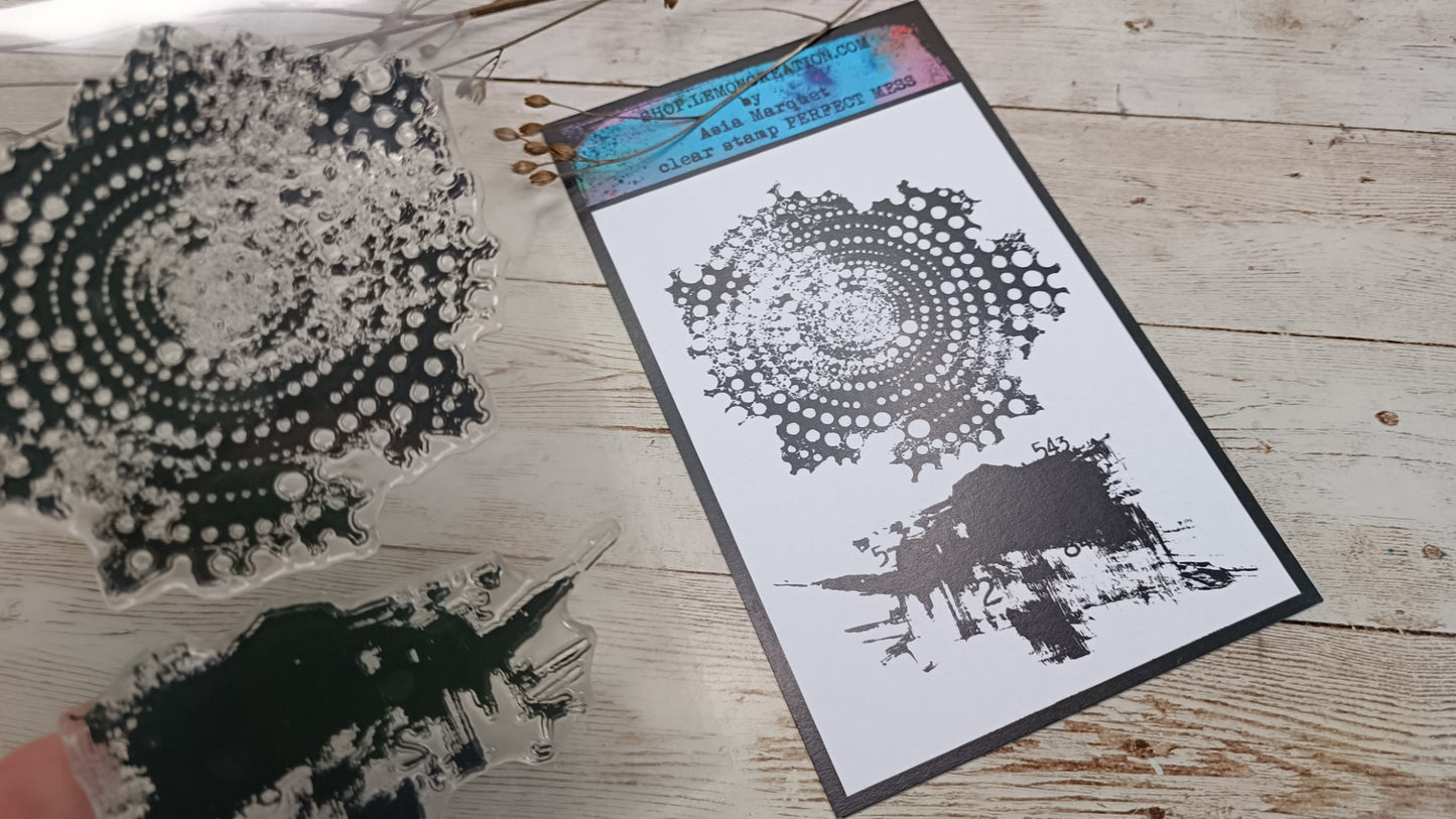 Set of photopolymer stamps- PERFECT MESS