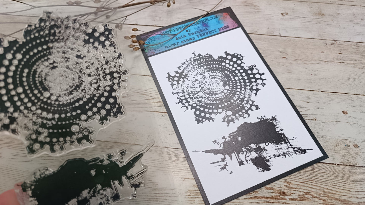 Set of photopolymer stamps- PERFECT MESS