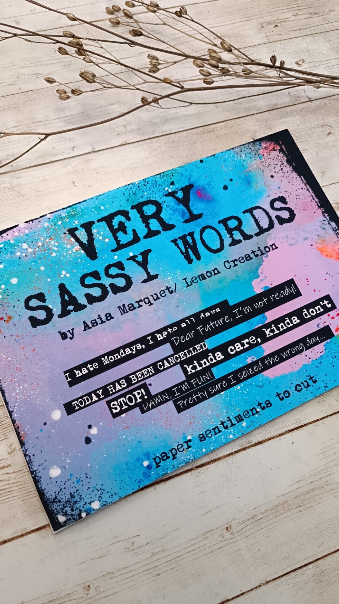 Very Sassy Words- sentiments to fussy cut