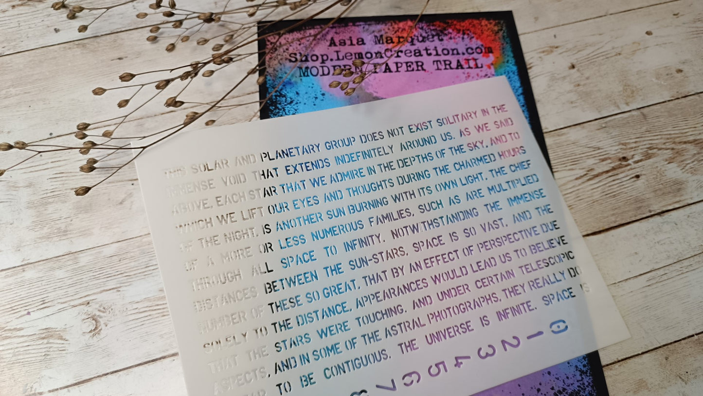 Mixed Media stencil- MODERN PAPER TRAIL