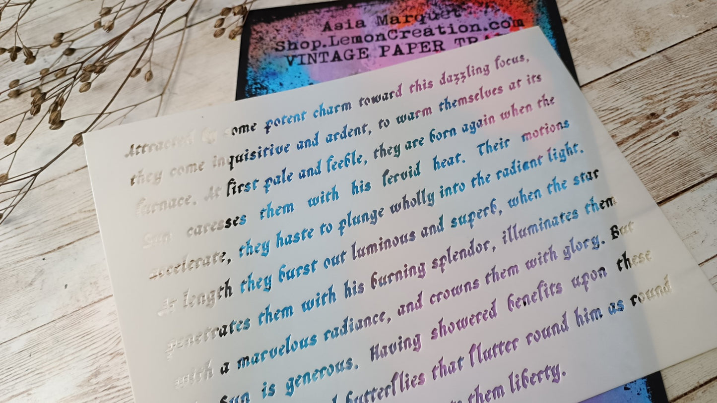 Mixed Media stencil- VINTAGE PAPER TRAIL