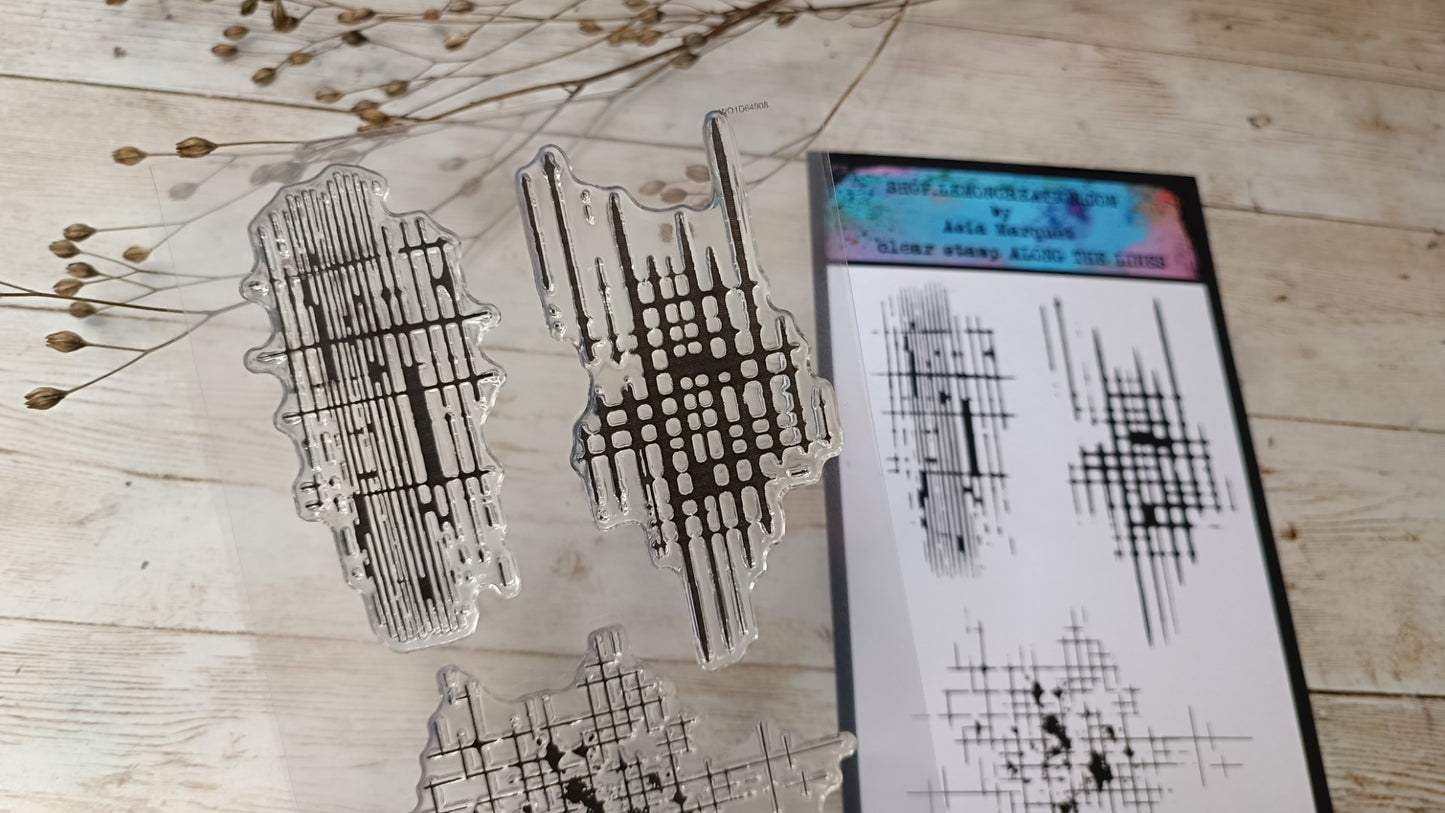 Set of photopolymer stamps- ALONG THE LINES
