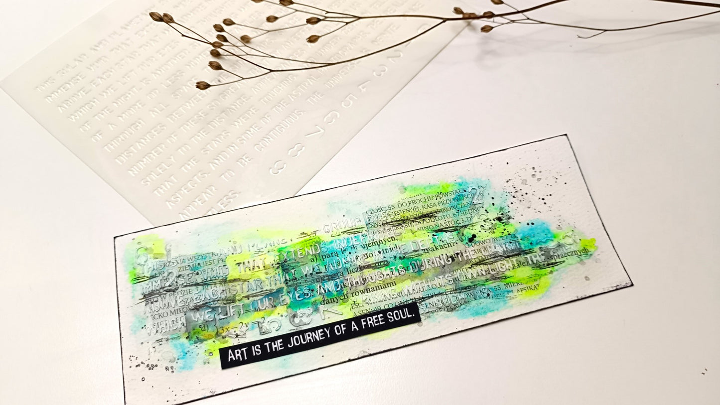 Mixed Media stencil- MODERN PAPER TRAIL
