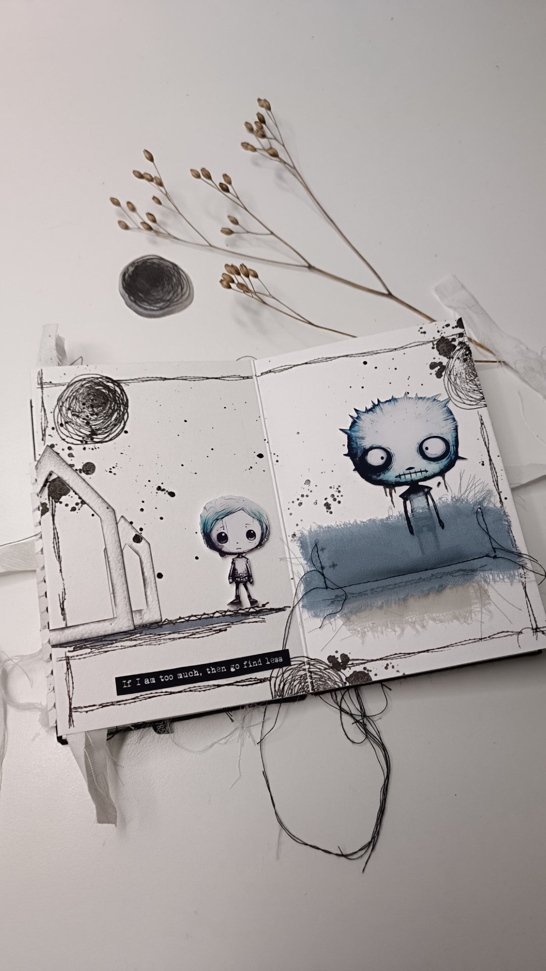 Set of photopolymer stamps- HANGING BY A THREAD