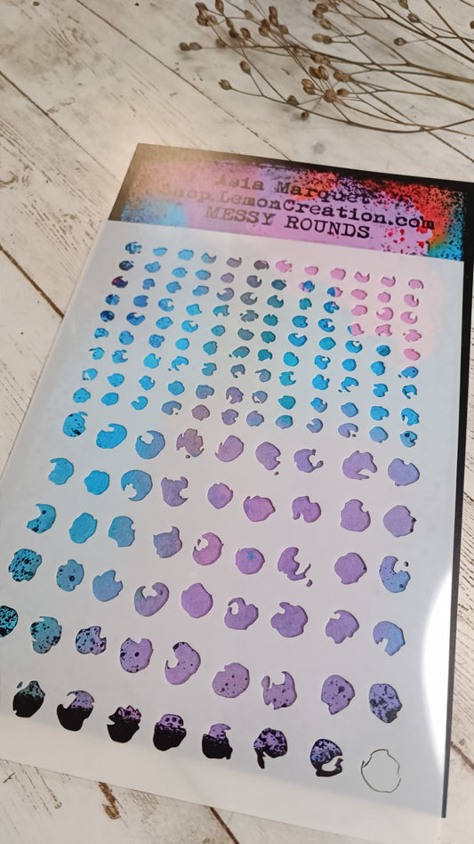 Mixed Media Stencil- MESSY ROUNDS