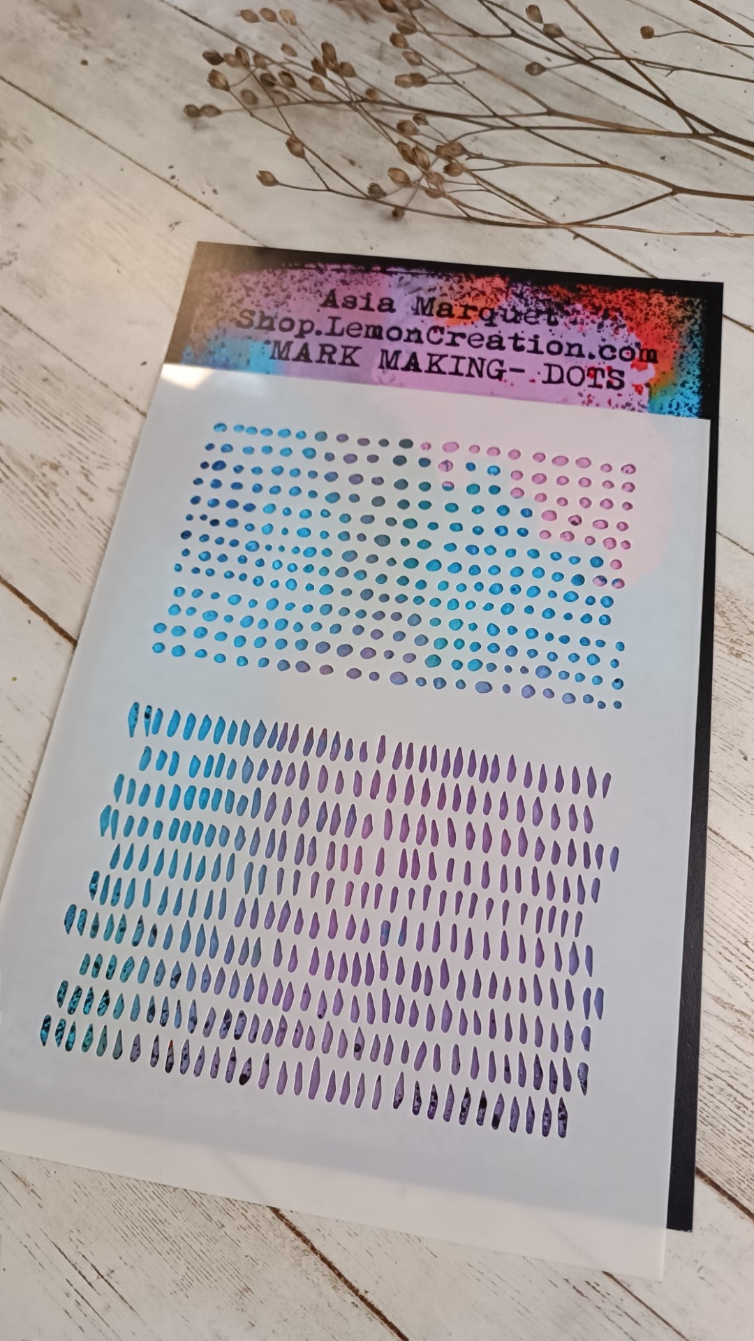 Mixed Media stencil- MARK MAKING- DOTS