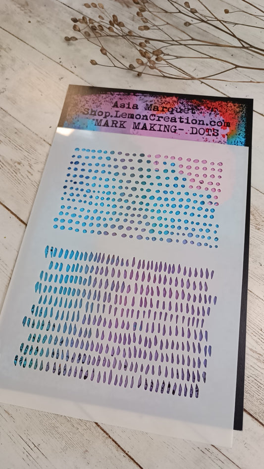 Mixed Media stencil- MARK MAKING- DOTS