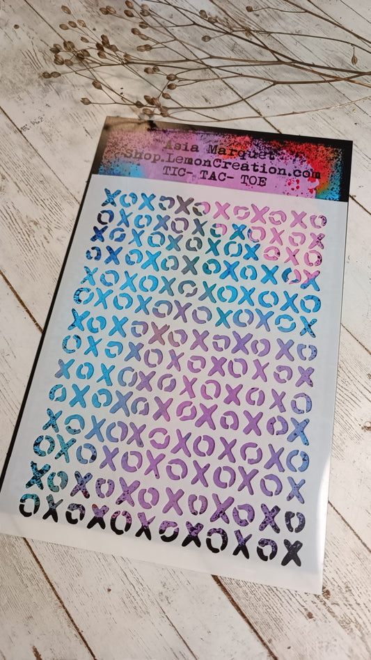 Mixed Media Stencil- TIC TAC TOE
