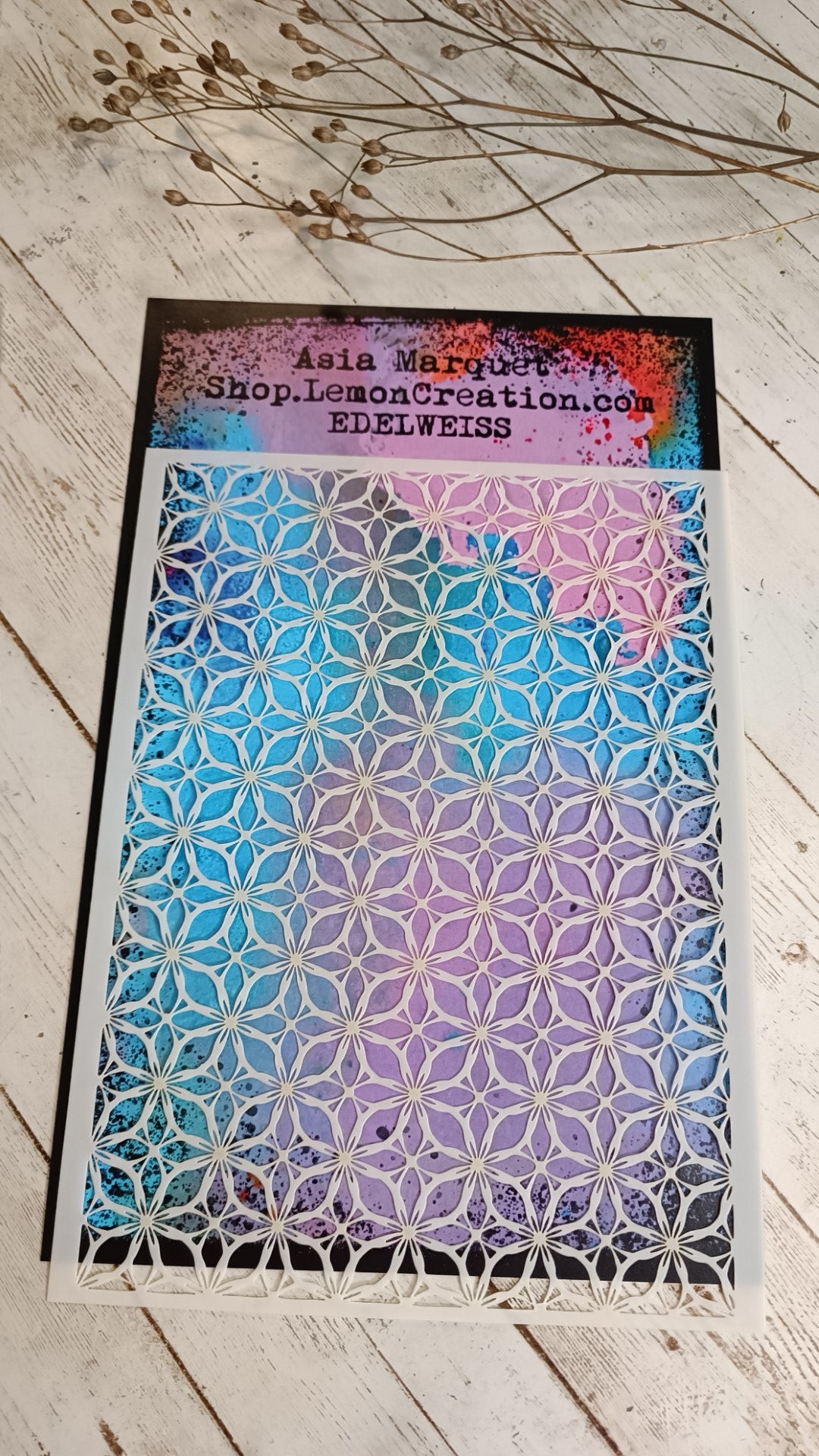 Mixed Media Stencil- EDELWEISS