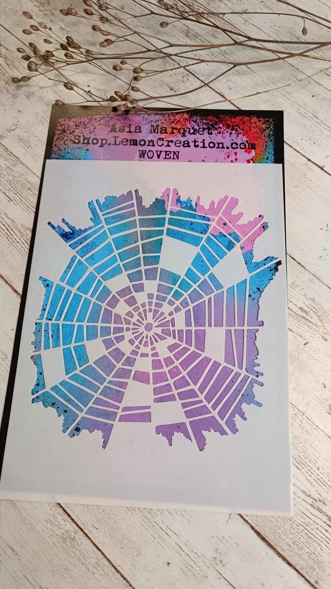 Mixed media stencil- WOVEN