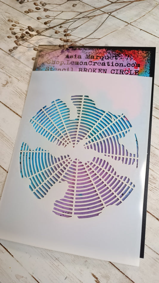 Mixed media stencil- BROKEN CIRCLE