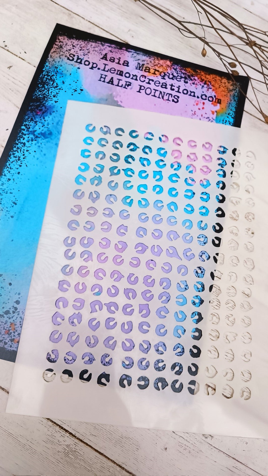 Mixed Media Stencil- HALF POINTS